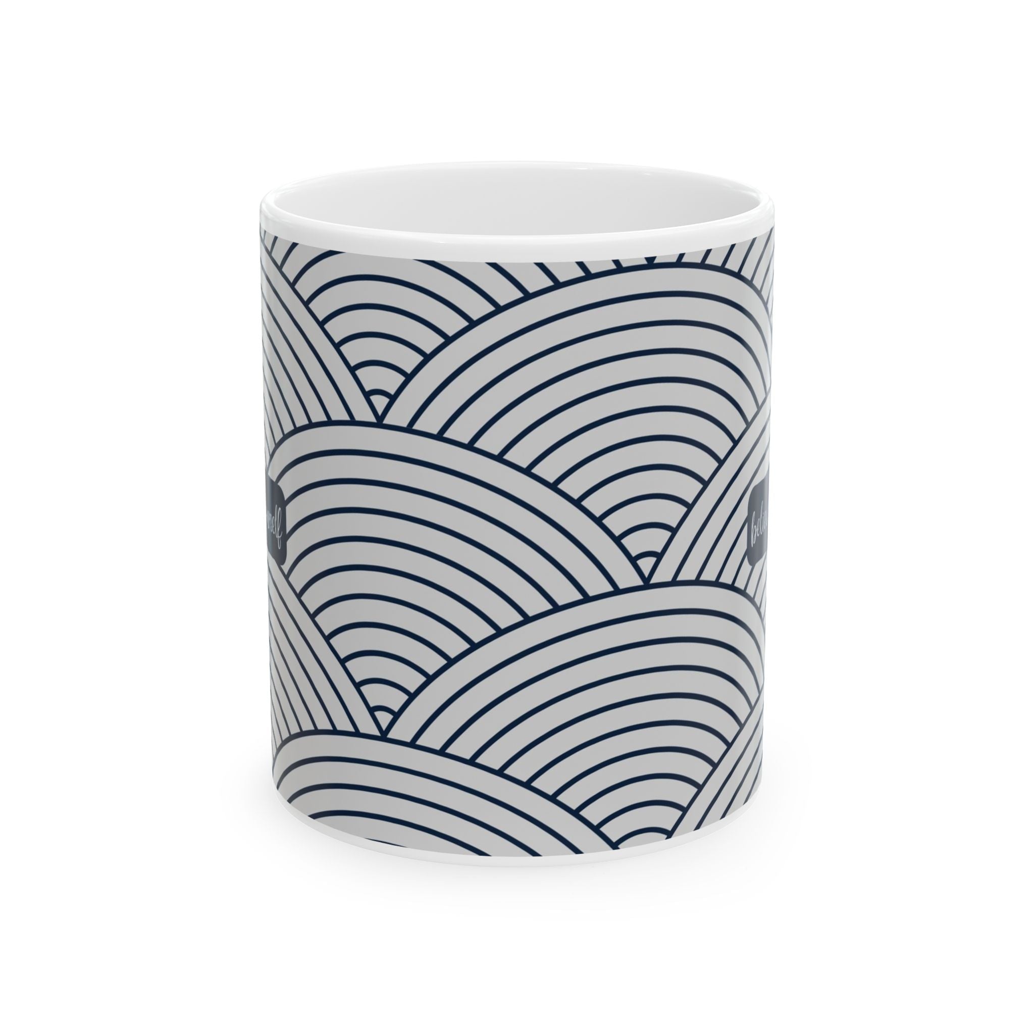Inspirational Mug with Japanese Wave Pattern Ceramic (11oz & 15oz)