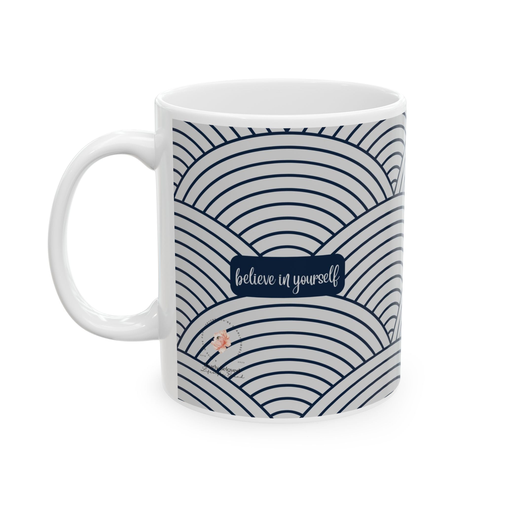 Inspirational Mug with Japanese Wave Pattern Ceramic (11oz & 15oz)