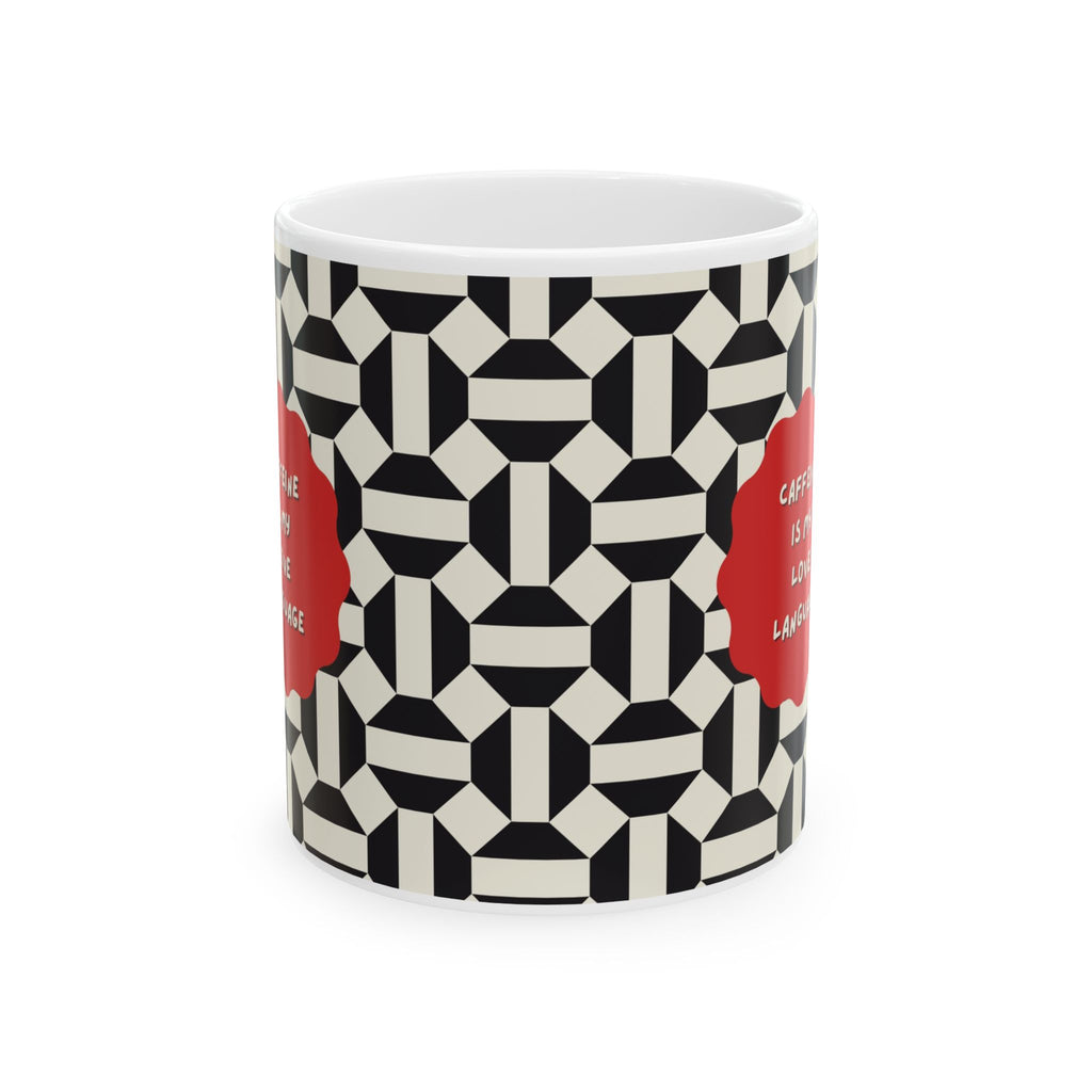 Fun Mug with Geometric Black & White Pattern Ceramic (11oz & 15oz)