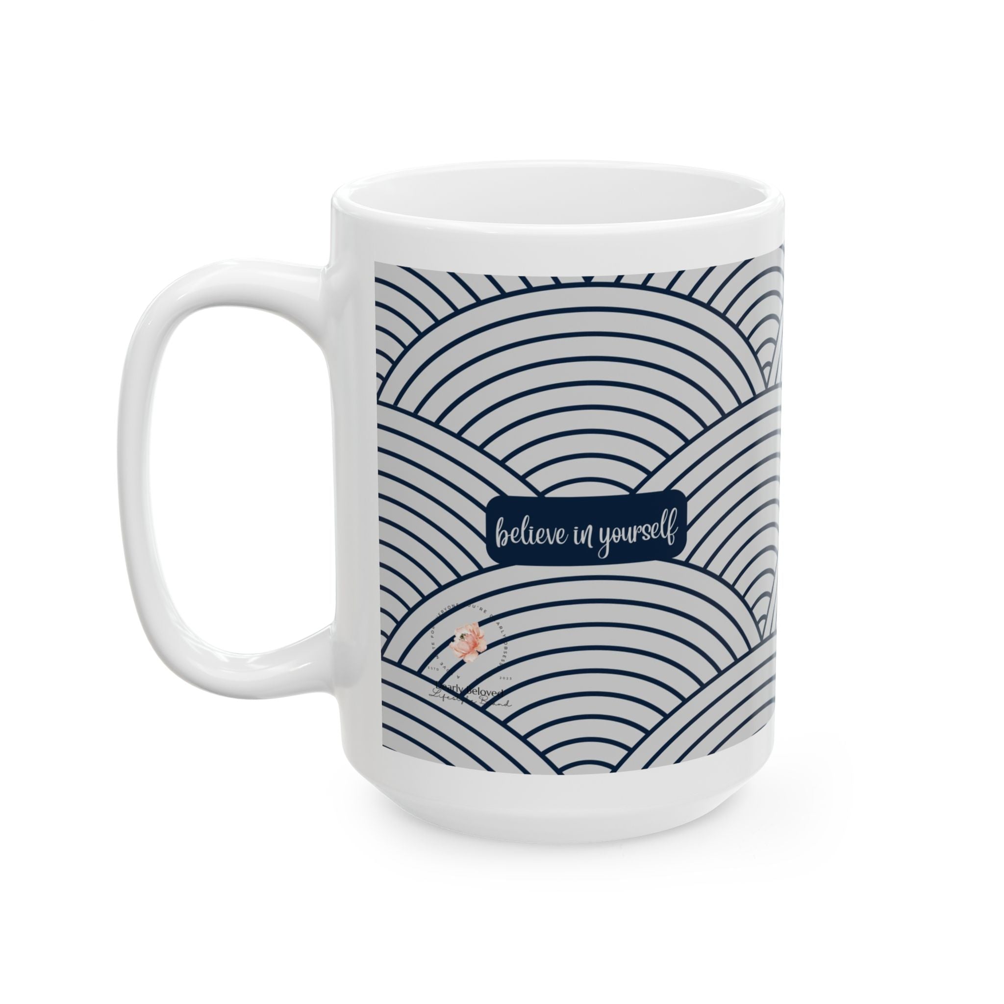 Inspirational Mug with Japanese Wave Pattern Ceramic (11oz & 15oz)