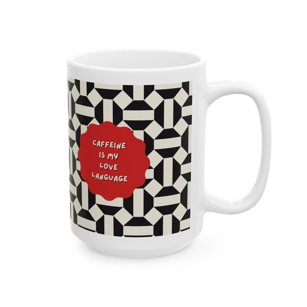 Fun Mug with Geometric Black & White Pattern Ceramic (11oz & 15oz)